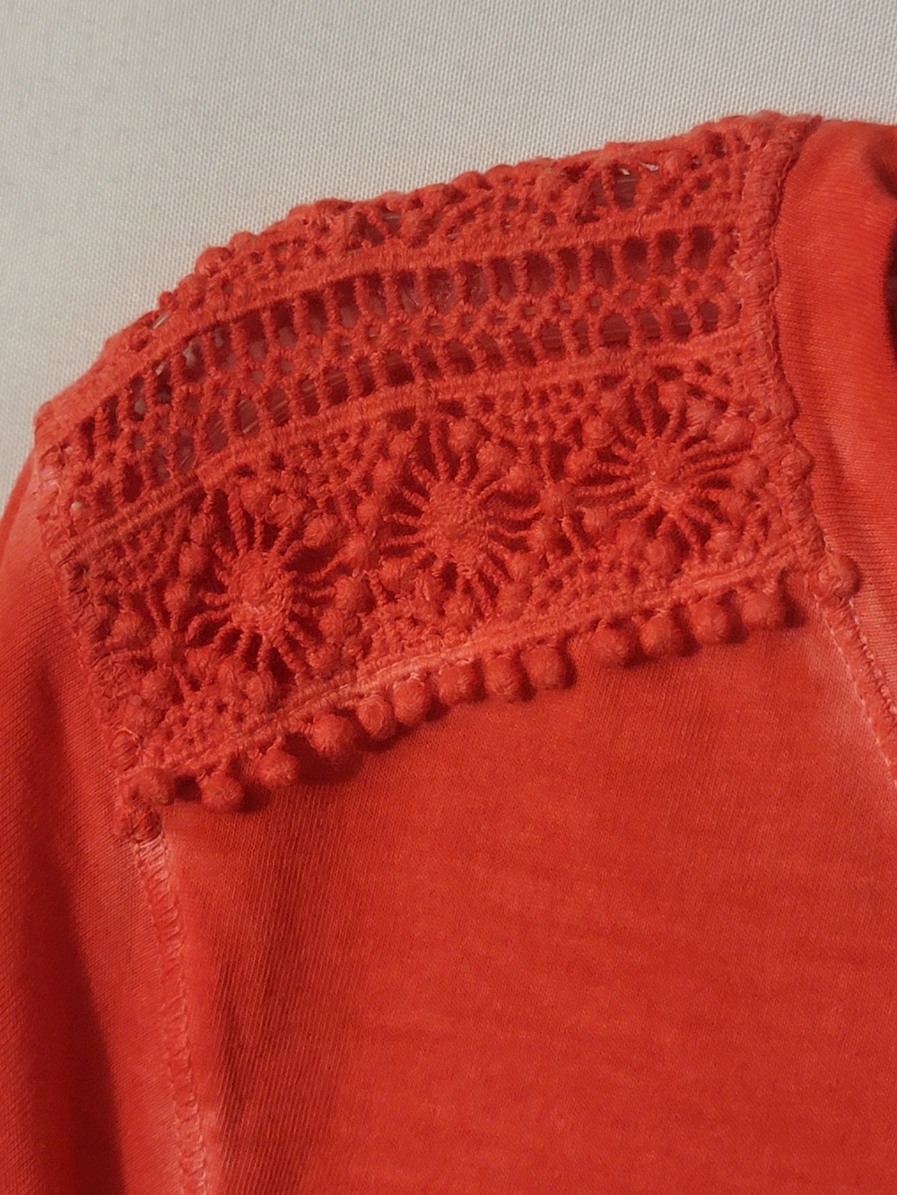 Ralph Lauren Lace-Shoulder Henley Long Sleeve Size XL - Picture 5 of 8